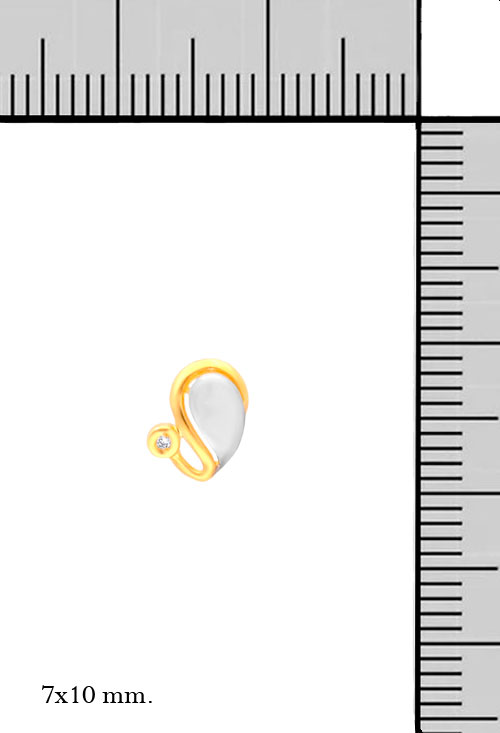 pendientes oro bicolor 18 kilates con diamante foto con medidas precio joyas online