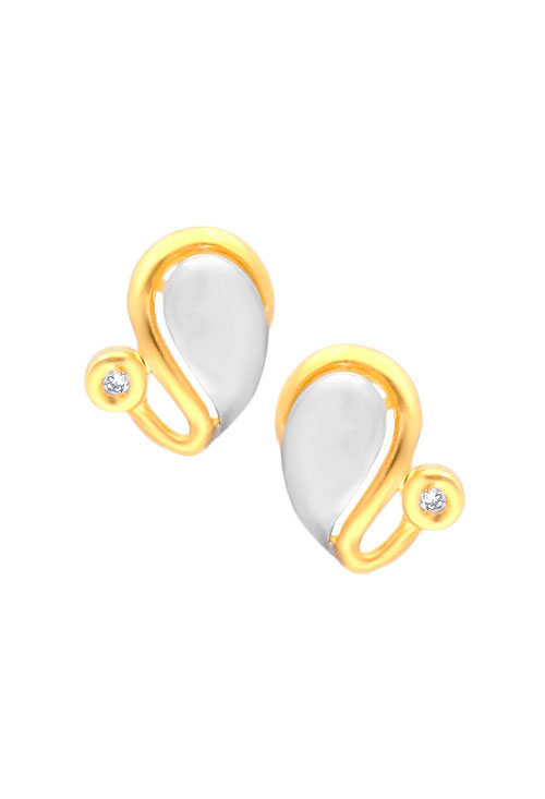 Pendientes oro con diamante tipo aretes 100_2594