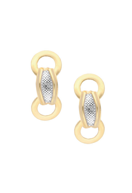 Pendientes oro 1ª ley 750 mmas. (18 k.) aretes sin piedras oro bicolor rfcia.146_K152