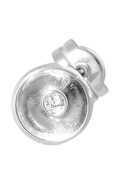 pendientes oro blanco 18 kilates con diamante tipo dormilona vista detallada