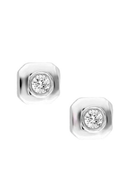Pendientes oro 1ª ley 750 mmas. (18 k.) con diamante dormilonas oro blanco rfcia.048_100004