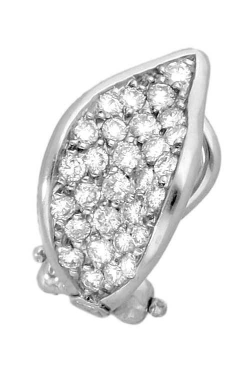 pendientes oro blanco 18 kilates con diamantes diseño forma de hoja precio especial barato en joyeria online foto detalle