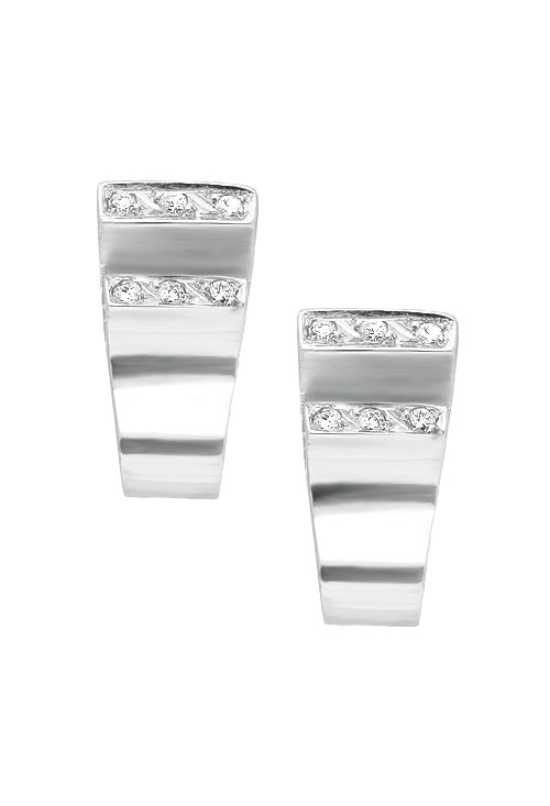 Pendientes oro 1ª ley 750 mmas. (18 k.) con diamante aretes rfcia.195_R4762