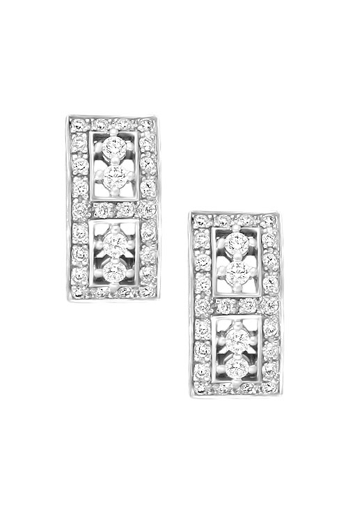 Pendientes oro 1ª ley 750 mmas. (18 k.) con diamante aretes oro blanco rfcia.210_1164