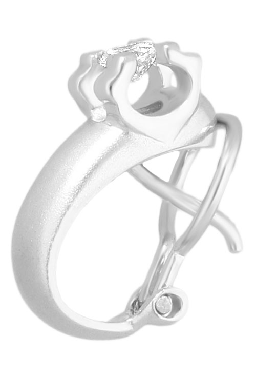 pendientes oro blanco 18 kilates con diamantes garra c de cartier foto lateral detalle 083_AUR008_01