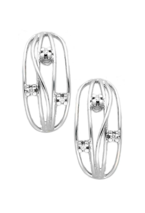 pendientes oro blanco 18 kilates con diamantes talla brillante foto frontal precio de ocasion joyeria online 007_12384-1PB