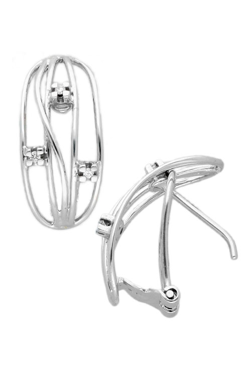 pendientes oro blanco 18 kilates con diamantes talla brillante foto lateral precio de ocasion joyeria online 007_12384-1PB_01