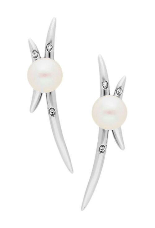 pendientes oro blanco 18 kilates con diamantes talla brillante y perlas cultivadas precio barato joyeria online foto frontal 007_13604-1