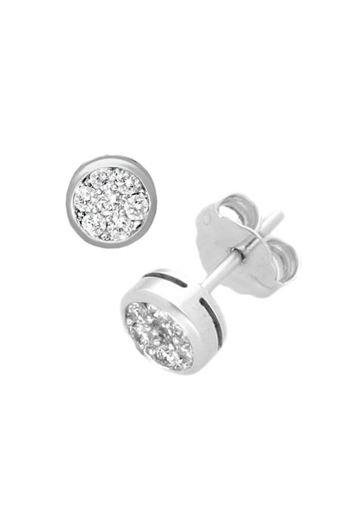 pendientes oro blanco 18 kilates y diamantes chatones cierre invisible en joyeria online foto lateral