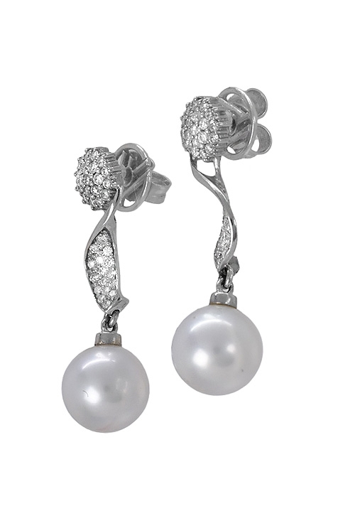 pendientes oro blanco perla saustralianas y diamantes vista lateral 210_1279_01