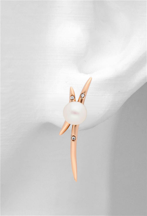 pendientes oro rosa 18 kilates con diamantes talla brillante y perlas cultivadas precio barato joyeria online foto modelo 007_13604-3_02