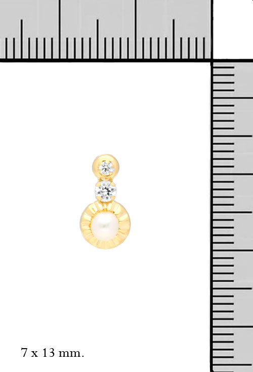 pendientes para nina oro 18 kilates perlas cultivadas y circonitas 042_P4-660PS_M