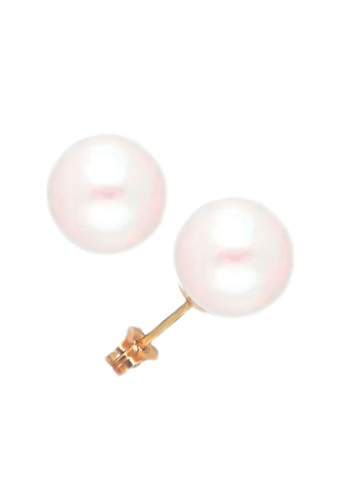 pendientes oro amarillo 18 kilates con perla cultivada de 7 mm con sistemas de presion precio barato joyeria online foto lateral 026_2445_01