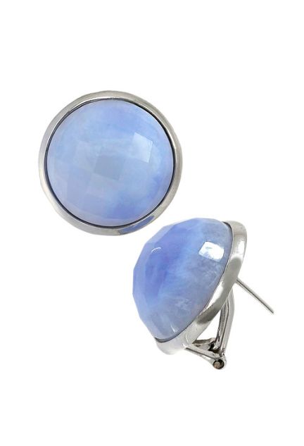 pendientes plata y calcedonia facetada talla bombe 103_nse649a-12_01