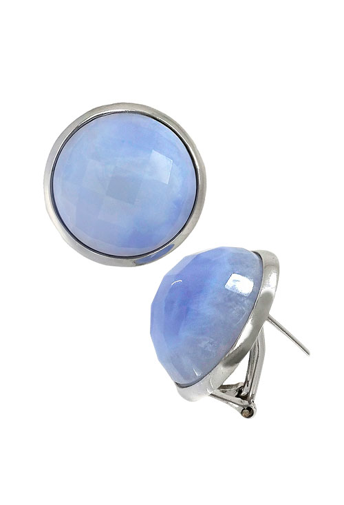 pendientes plata y calcedonia facetada talla bombe 103_nse649a-12_01
