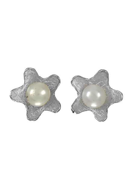 pendientes plata y perla cultivada con forma de estrella foto frontal 200_P001-3