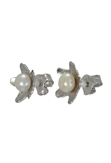 pendientes plata y perla cultivada con forma de estrella foto lateral 200_P001-3_01