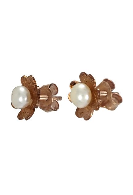 pendientes trebol 4 hojas plata chapada en rosa y perla cultivada vista lateral 200_P001-4R_01