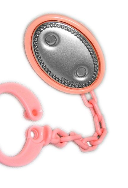 regalos para bebe en plata de ley Pinza de chupete para bebe en plata, Rosa. 088_00B5120-R