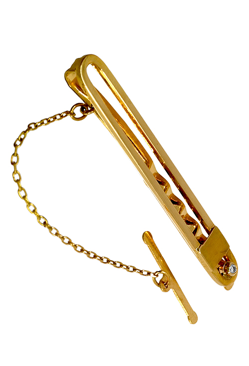 Pisacorbatas de oro amarillo 18 ktes con diamante - foto 3 - rfcia.037_H4191