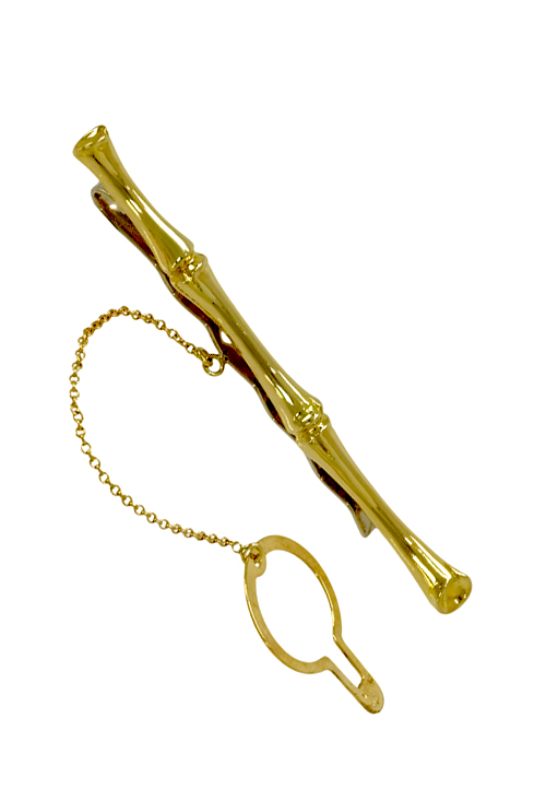 Pisacorbatas oro amarillo 18 ktes. ca&ntilde;a de bamb&uacute; 007_4752