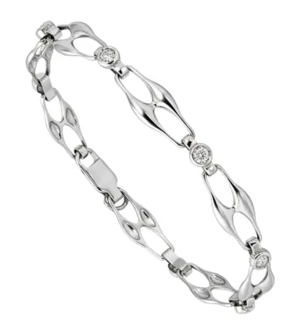 pulsera de blanco 18k con diamantes naturales talla brillante eengastados en boquillas 192_Z4523