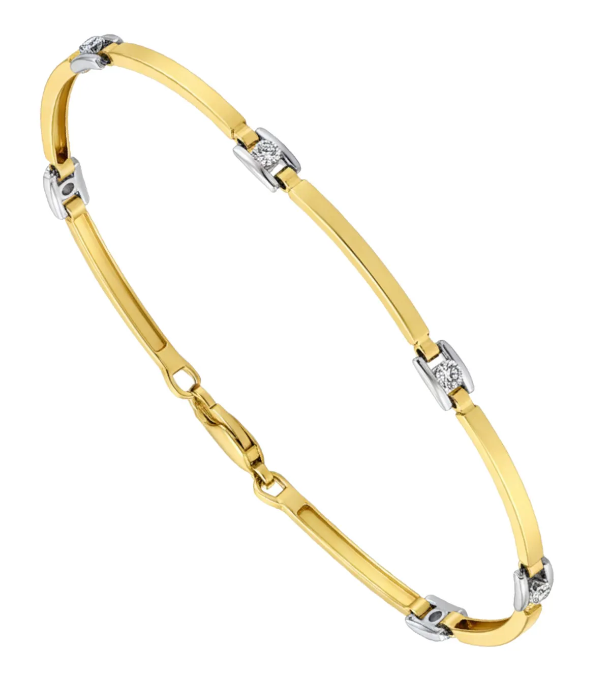 pulsera de oro bicolor 18 ktes con brillantes naturales 192_Z4506