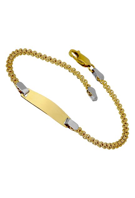 Pulsera de oro bicolor 18 ktes, esclava para niña, especial primera comunion - foto 1 - rfcia.025_F-01180