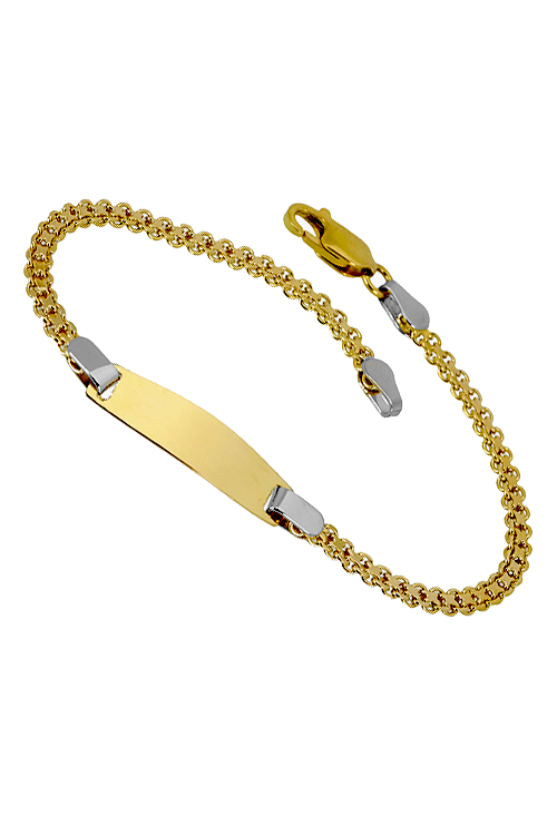 Pulsera de oro bicolor 18 ktes, esclava para niña, especial primera comunion - foto 1 - rfcia.025_F-01180