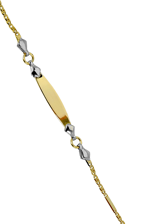 Pulsera de oro bicolor 18K, esclava para nina, especial comunion - foto 04 - rfcia 003_0454