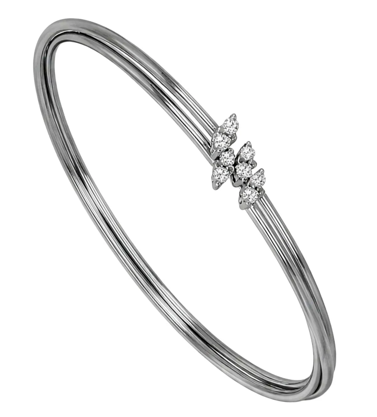 pulsera de oro blanco con brillantes modelo rigido 025_F-01207