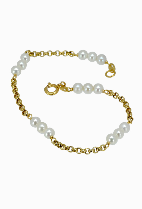 Pulsera en oro con perlas para nina o mujer - foto 3 - rfcia.005_04252