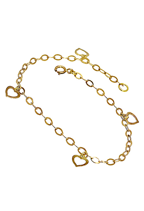 Pulsera oro ley para mujer. cadena de eslabones con corazones - foto 1 - rfcia.057_09132-0000