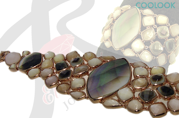 Pulsera plata chapada y nácar marca Coolook.