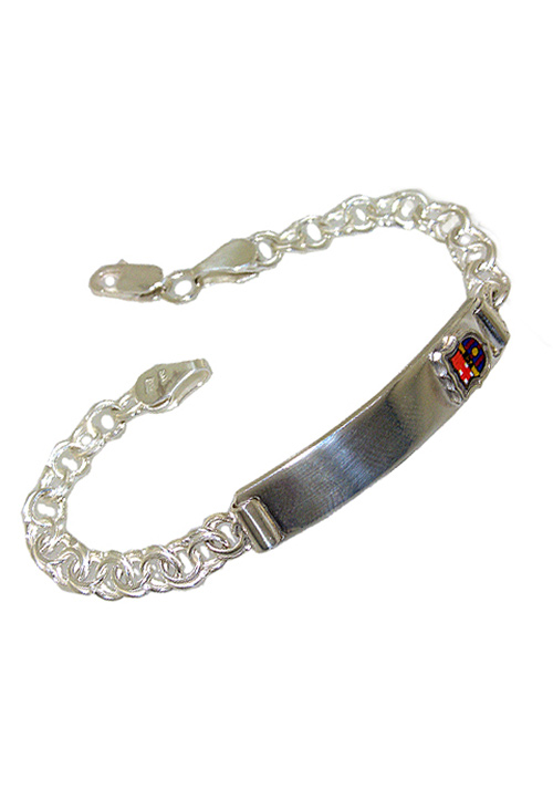 Pulsera plata ley, esclava para hombre con escudo Futbol club Barcelona - foto 1 - rfcia.033_BC800