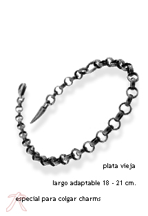 Pulsera plata ley, eslabones tipo rolo - foto 1 - rfcia.015_BR-101