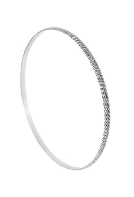 pulsera plata de ley aro rigido media caña