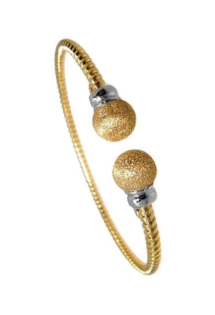 pulsera rigida modelo bolas chapada color oro amarillo