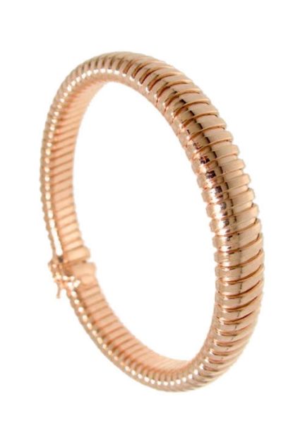 pulsera plata chapada en rosa modelo tubo gas