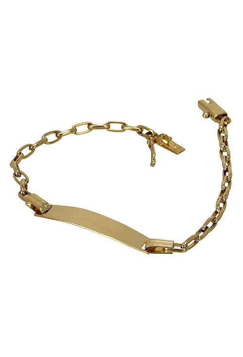 pulsera con chapa oro 18 ktes para niño o niña foto A 003_0780