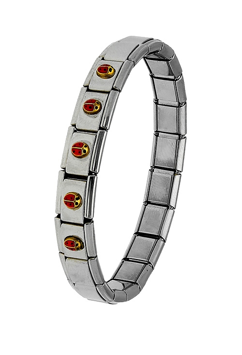 Pulsera extensible de acero mariquitas 100_H024