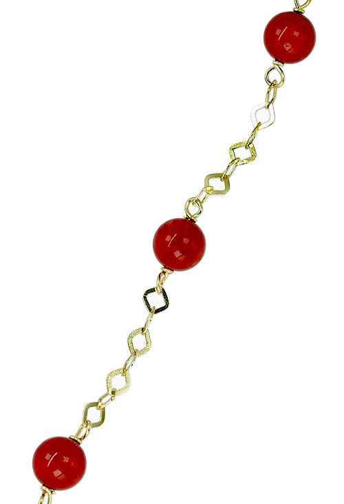 pulsera de coral y oro amarillo 18 kilates