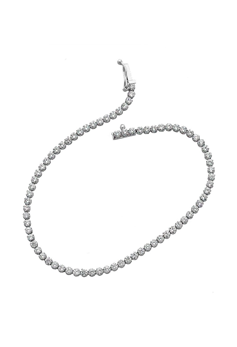 Pulsera de oro blanco 18K con circonitas. 243_349-00312