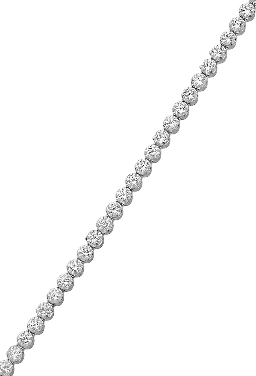 Pulsera de oro blanco 18K con circonitas. 243_349-00312 sección