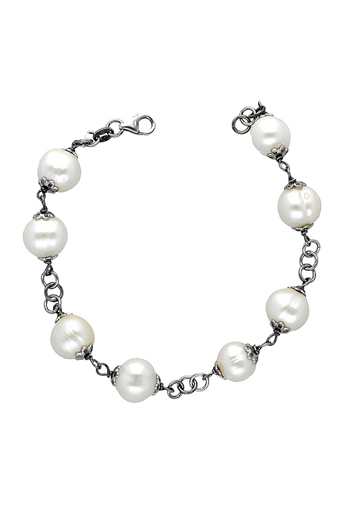 pulsera de plata con perlas cultivadas vista cenital 144_01-P