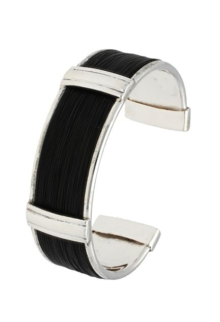 pulsera de plata y pelos de jirafa para hombre vista principal 083_ROMAN012-C