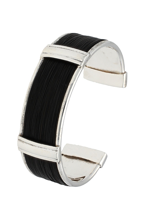 pulsera de plata y pelos de jirafa para hombre vista principal 083_ROMAN012-C