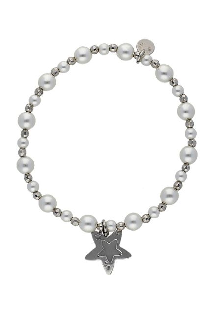 pulsera de plata y perlas motivo estrella vista cenital precio muy barato 200_PPU2623