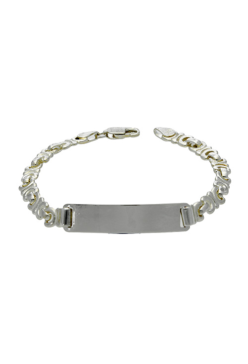 pulsera esclava de plata con eslabones estampados vista frontal precio especial joyeria online 240_ESC-5_01