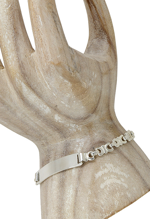 pulsera esclava de plata con eslabones estampados vista modelo precio especial joyeria online 240_ESC-5_04
